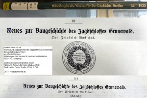 1925 Backschat Friedrich - Neues zur Baugeschichte Jagdschloss Grunewald DSC04161a