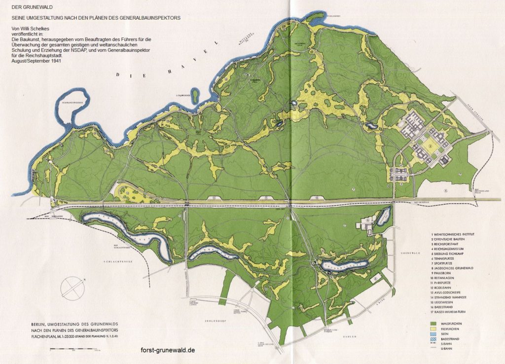 1941-08 Waldpark Grunewald - Die Baukunst - 05 Flaechenplanung klein