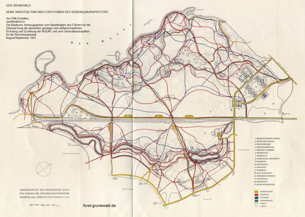 1941-08 Waldpark Grunewald - Die Baukunst - 06 - Wegeplanung klein